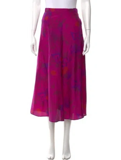 Pre-owned Zadig & Voltaire Silk Midi Length Skirt In Purple