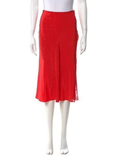 Pre-owned Zadig & Voltaire Silk Midi Length Skirt In Red