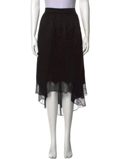 Pre-owned Zadig & Voltaire Silk Midi Length Skirt W/ Tags In Black