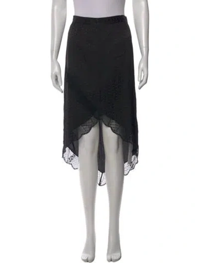 Pre-owned Zadig & Voltaire Silk Midi Length Skirt W/ Tags In Black