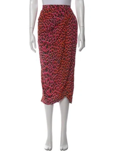 Pre-owned Zadig & Voltaire Silk Midi Length Skirt W/ Tags In Pink