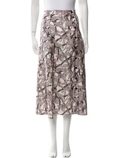 Pre-owned Zadig & Voltaire Silk Midi Length Skirt W/ Tags In White