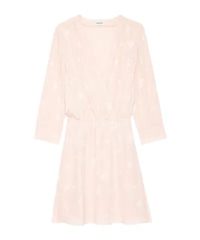 Zadig & Voltaire Silk Mini Dress In Silver