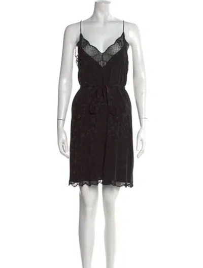 Pre-owned Zadig & Voltaire Silk Mini Dress In Black
