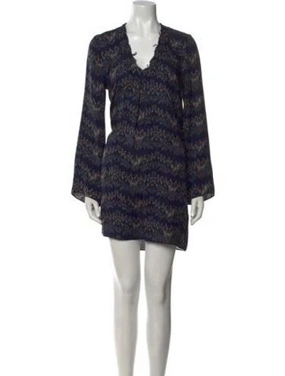 Pre-owned Zadig & Voltaire Silk Mini Dress In Blue