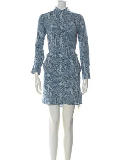 Pre-owned Zadig & Voltaire Silk Mini Dress In Blue