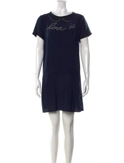 Pre-owned Zadig & Voltaire Silk Mini Dress In Blue