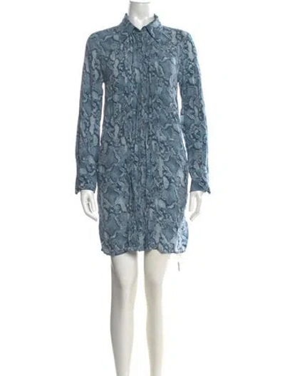 Pre-owned Zadig & Voltaire Silk Mini Dress In Blue
