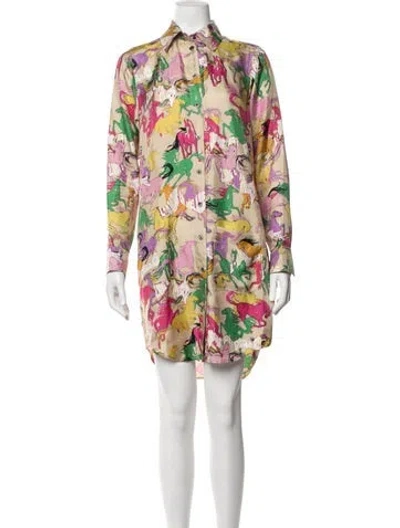 Pre-owned Zadig & Voltaire Silk Mini Dress In Neutrals