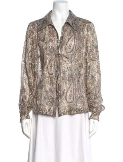 Pre-owned Zadig & Voltaire Silk Paisley Print Blouse In Neutral
