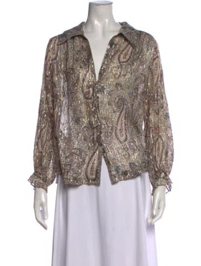 Pre-owned Zadig & Voltaire Silk Paisley Print Blouse In Neutral