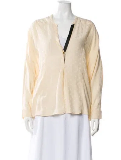 Pre-owned Zadig & Voltaire Silk Patterned Blouse In Neutral