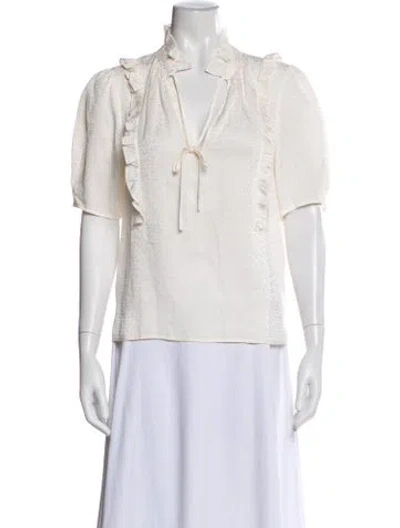 Pre-owned Zadig & Voltaire Silk Patterned Blouse In Neutral