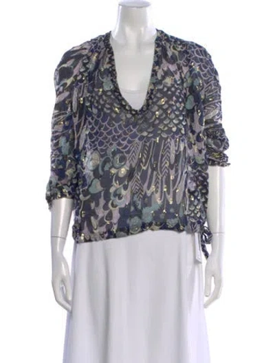 Pre-owned Zadig & Voltaire Silk Printed Blouse