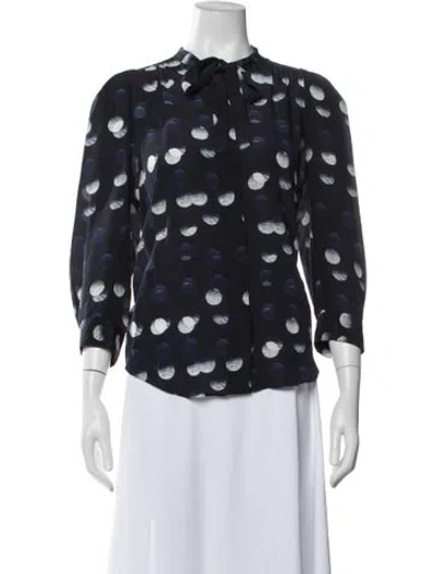 Pre-owned Zadig & Voltaire Silk Printed Blouse In Blue
