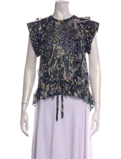 Pre-owned Zadig & Voltaire Silk Printed Blouse In Multicolor