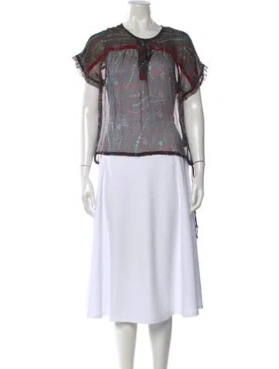 Pre-owned Zadig & Voltaire Silk Printed Blouse In Neutral