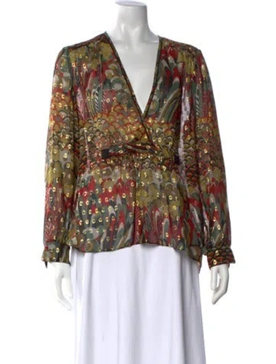 Pre-owned Zadig & Voltaire Silk Printed Blouse In Red