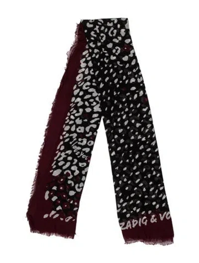 Pre-owned Zadig & Voltaire Silk Printed Scarf In Black