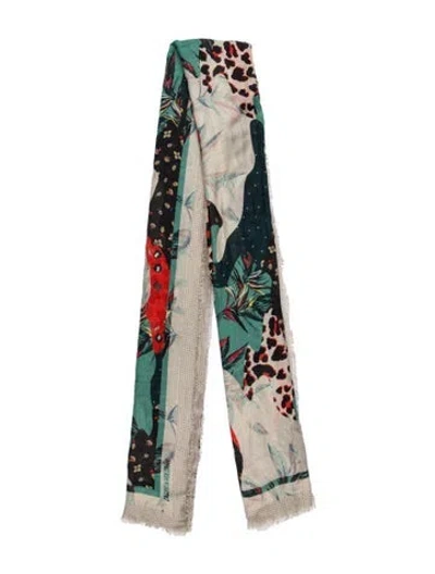Pre-owned Zadig & Voltaire Silk Printed Scarf In Neutral