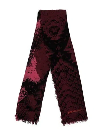 Pre-owned Zadig & Voltaire Silk Printed Scarf In Pink