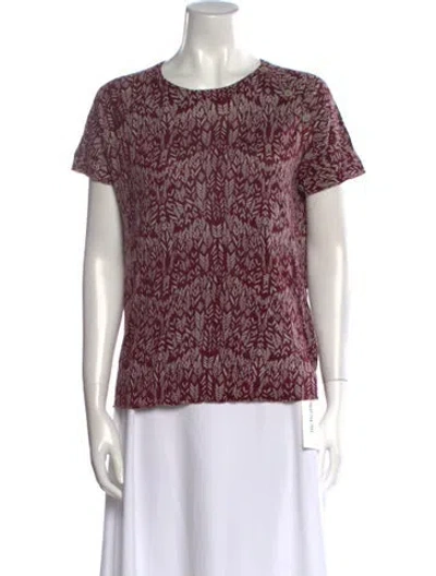 Pre-owned Zadig & Voltaire Silk Printed Sweater In Burgundy