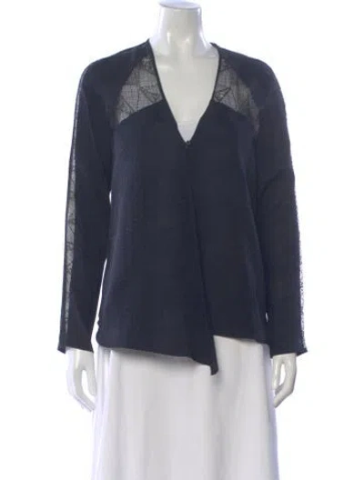 Pre-owned Zadig & Voltaire Silk Printed Top In Blue