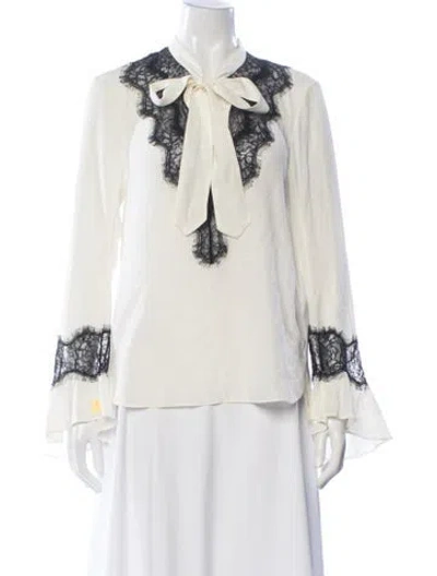 Pre-owned Zadig & Voltaire Silk V-neck Blouse In Neutral