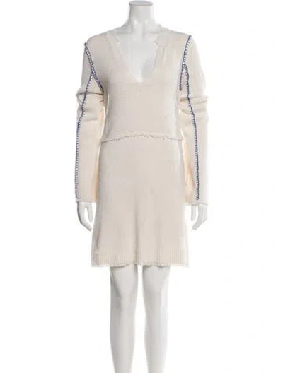 Pre-owned Zadig & Voltaire Silk V-neck Sweater In Neutral