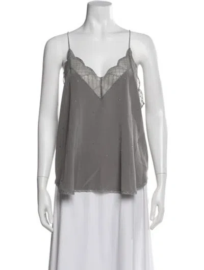 Pre-owned Zadig & Voltaire Silk V-neck Top In Multi
