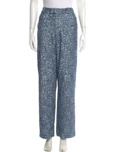 Pre-owned Zadig & Voltaire Silk Wide Leg Pants In Blue