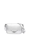 Zadig & Voltaire Silver Le Zazi Vintage Crossbody Bag In Silver