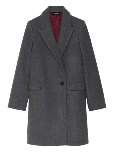 Zadig & Voltaire Single-button Coat In Gray