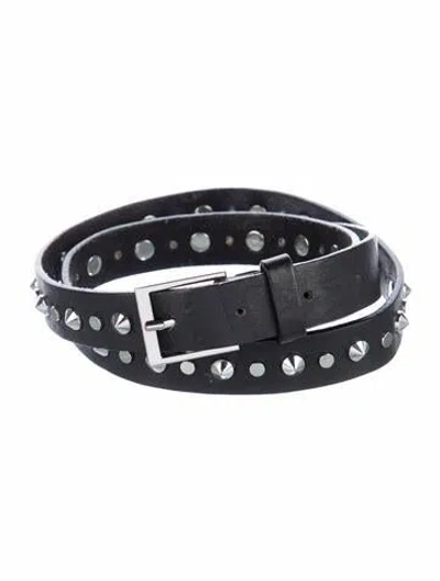 Pre-owned Zadig & Voltaire Skinny Leather Belt In Black