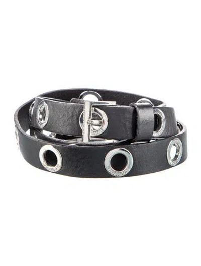 Pre-owned Zadig & Voltaire Skinny Leather Belt In Black