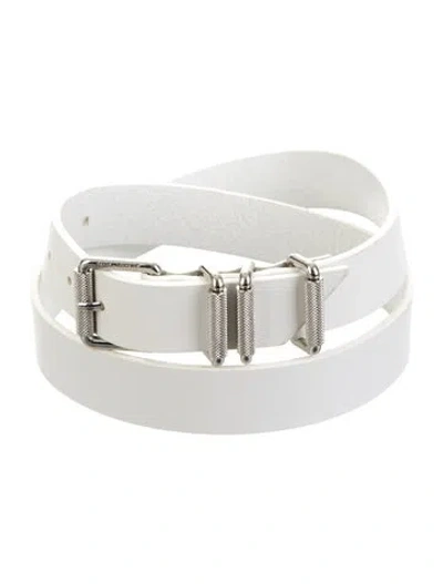 Pre-owned Zadig & Voltaire Skinny Leather Belt In White