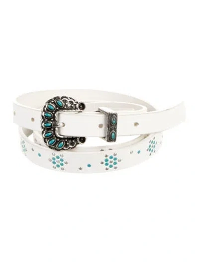 Pre-owned Zadig & Voltaire Skinny Leather Belt In White