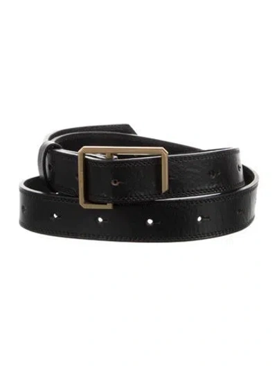 Pre-owned Zadig & Voltaire Skinny Leather Waist Belt In Black