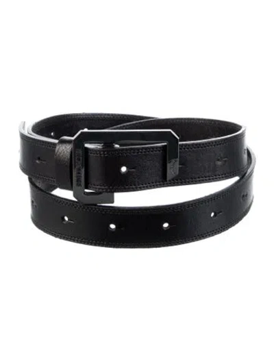Pre-owned Zadig & Voltaire Skinny Leather Waist Belt In Black