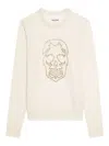 Zadig & Voltaire Skull-embellished Cashmere Sweater In Neutral