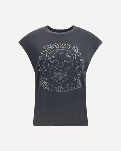 Zadig & Voltaire Skull Strass T-shirt In Blue