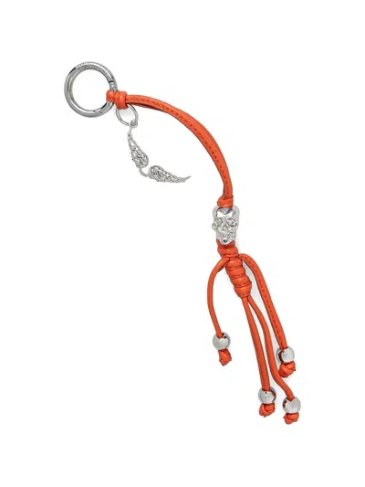 Zadig & Voltaire Skull-motif Keyring In Orange
