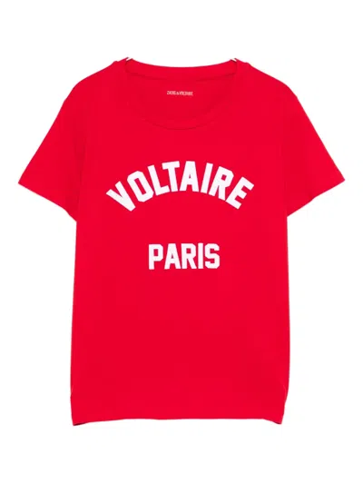 Zadig & Voltaire Slogan-print T-shirt In Red