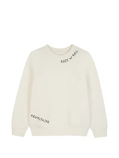 Zadig & Voltaire Kids' Slogan-print Cotton Sweater In Neutrals