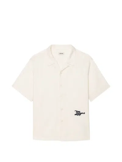 Zadig & Voltaire Slony Logo-embroidered Shirt In Burgundy