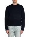 Zadig & Voltaire Spike Lc Stripes Wool Blend Sweater In Black