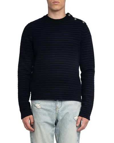 Zadig & Voltaire Spike Lc Stripes Wool Blend Sweater In Black