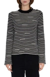 Zadig & Voltaire Spiky Stripes Wool & Cashmere Sweater In Gold
