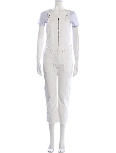 Pre-owned Zadig & Voltaire Square Neckline Jumpsuit In White