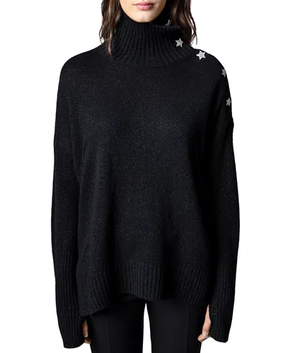 Zadig & Voltaire Star Button Sweater In Black